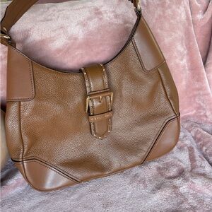 Michael Kors Brown Hobo Shoulder Bag with Buckle Detail